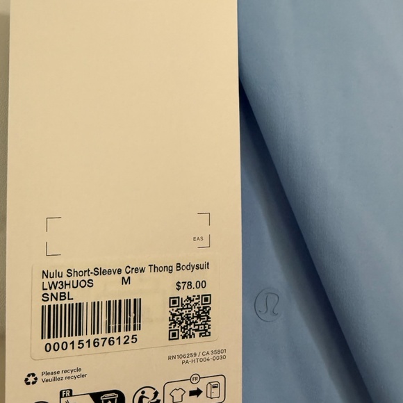 Lululemon Wundermost Short-Sleeve Crew Bodysuit (Size M) in Sinatra Blue - Picture 10 of 10